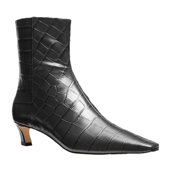 Michael Kors Shoes - Michael Kors Womens Cosmo Croc-Embossed Kitten Heel Booties Black 10M New